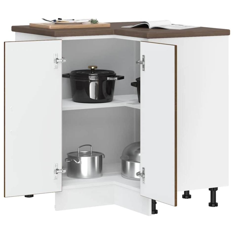Mueble bajo esquinero de cocina Lucca marrón