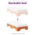 Estructura de cama apilable sin colchón marrón cera 80x200