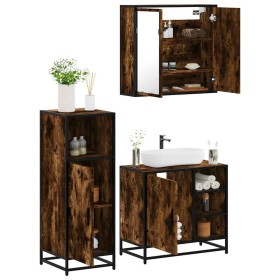 Set de muebles baño 3 pzas madera contrachapada roble