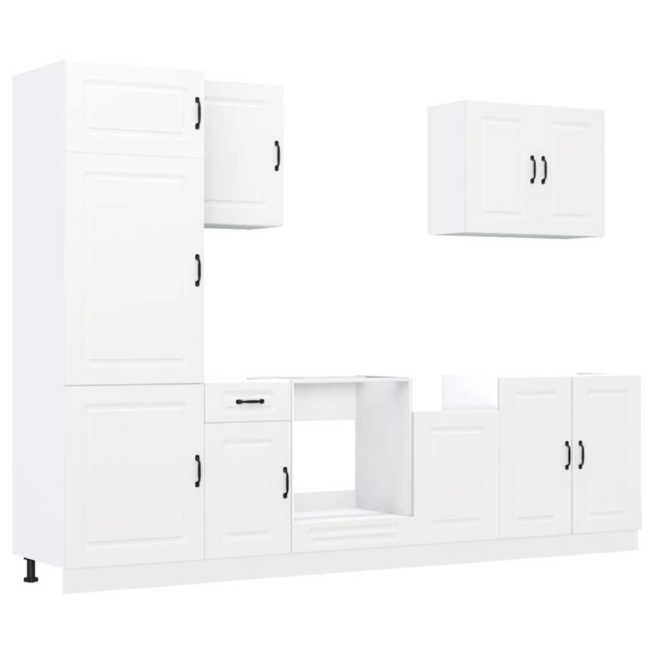 Mueble de cocina Kalmar blanco 7 piezas madera