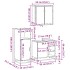 Juego de muebles de baño 3 pzas madera contrachapada