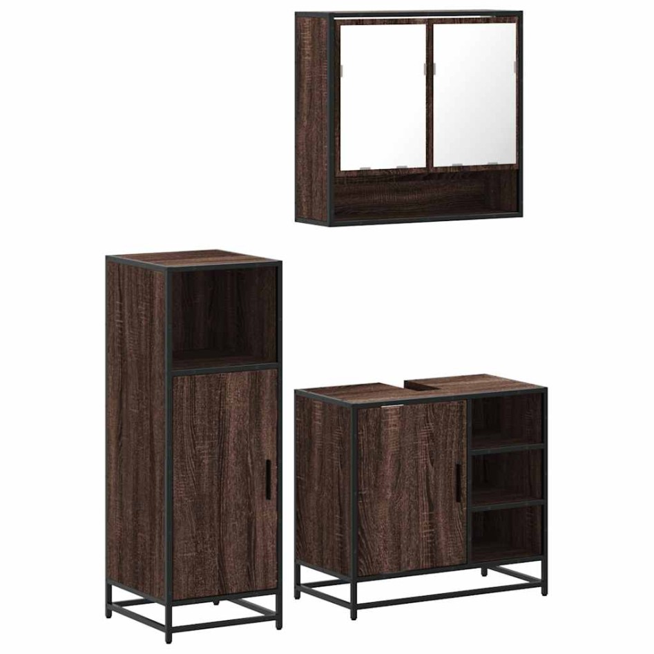 Set de muebles baño 3 pzas madera contrachapada roble