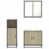 Set de muebles de baño 3 pzas madera contrachapada roble