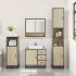 Set de muebles de baño 3 pzas madera contrachapada roble
