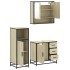 Set de muebles de baño 3 pzas madera contrachapada roble