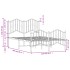 Estructura cama metal con cabecero y estribo blanco 120x200