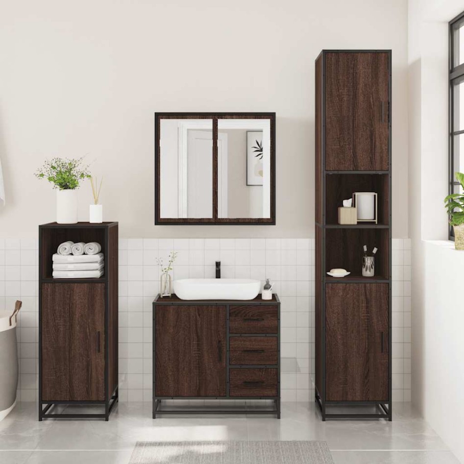 Set de muebles baño 3 pzas madera contrachapada roble