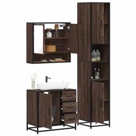 Set de muebles baño 3 pzas madera contrachapada roble