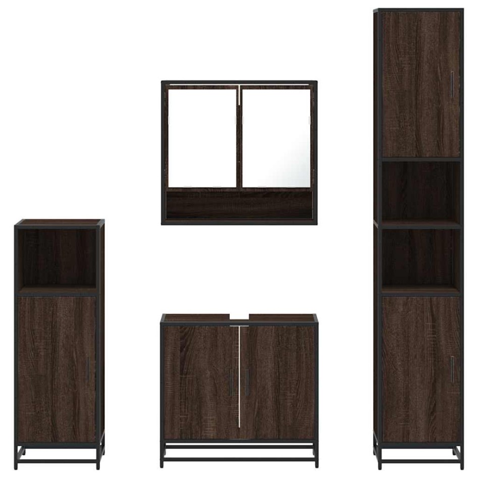 Set de muebles baño 4 pzas madera contrachapada roble