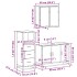 Set de muebles de baño 3 pzas madera contrachapada roble
