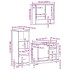 Set de muebles baño 3 pzas madera contrachapada roble