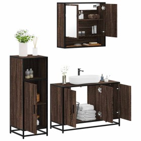 Set de muebles baño 3 pzas madera contrachapada roble