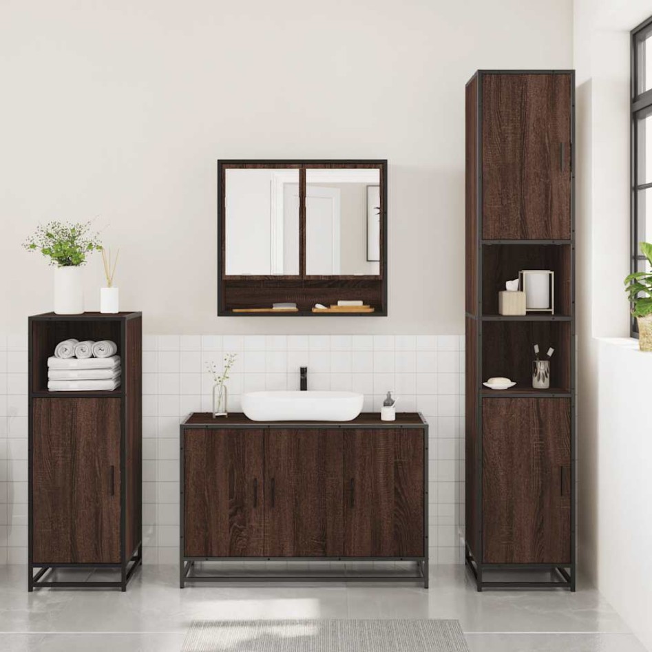 Set de muebles baño 3 pzas madera contrachapada roble