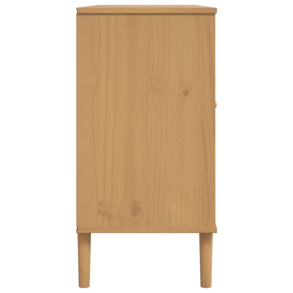 Aparador SENJA aspecto de ratán madera pino marrón 112x40x80