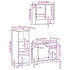 Set de muebles de baño 3 pzas madera contrachapada gris