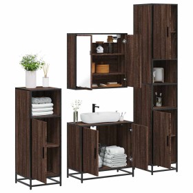 Set de muebles baño 4 pzas madera contrachapada roble