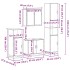Set de muebles baño 4 pzas madera contrachapada roble