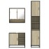 Set de muebles de baño 3 pzas madera contrachapada roble