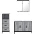 Set de muebles de baño 3 pzas madera contrachapada gris