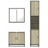 Set de muebles de baño 3 pzas madera contrachapada roble