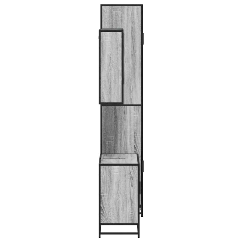 Set de muebles de baño 3 pzas madera contrachapada gris