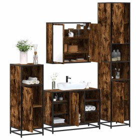 Set de muebles baño 4 pzas madera contrachapada roble