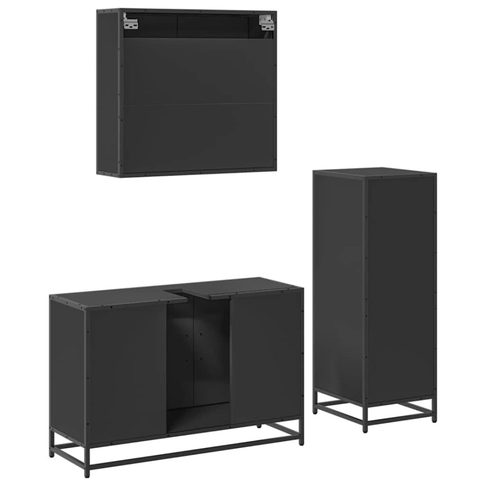 Juego de muebles de baño 3 pzas madera contrachapada