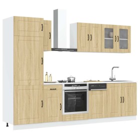 Mueble cocina Kalmar roble sonoma 8 pzas madera