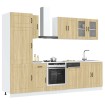 Mueble cocina Kalmar roble sonoma 8 pzas madera contrachapada