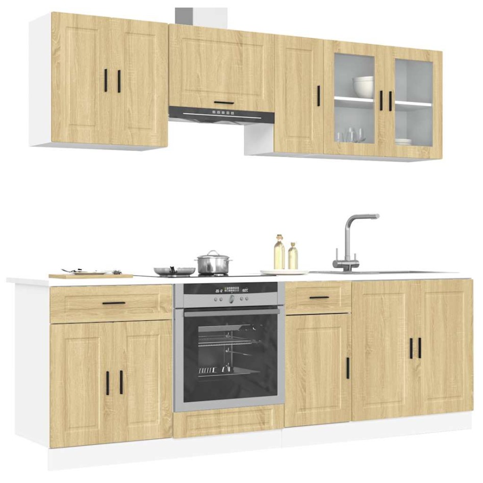 Mueble cocina Kalmar roble sonoma 8 pzas madera