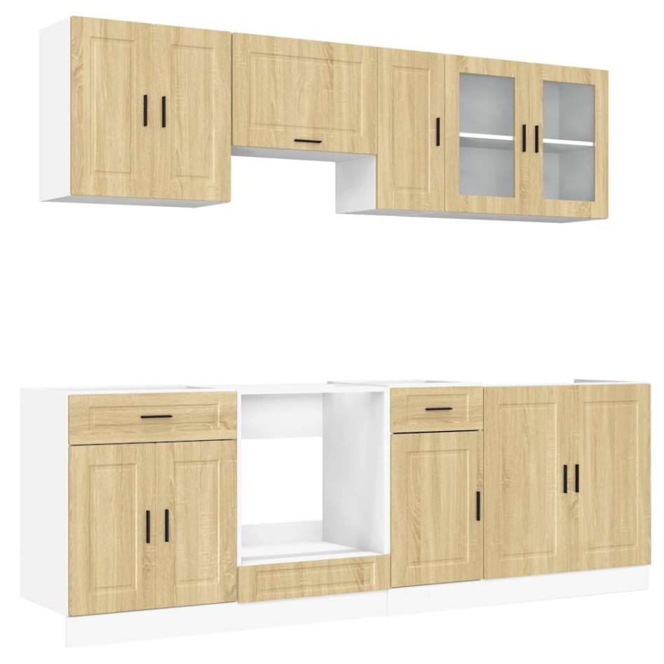 Mueble cocina Kalmar roble sonoma 8 pzas madera