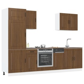 Mueble cocina Kalmar roble marrón 7 pzas madera