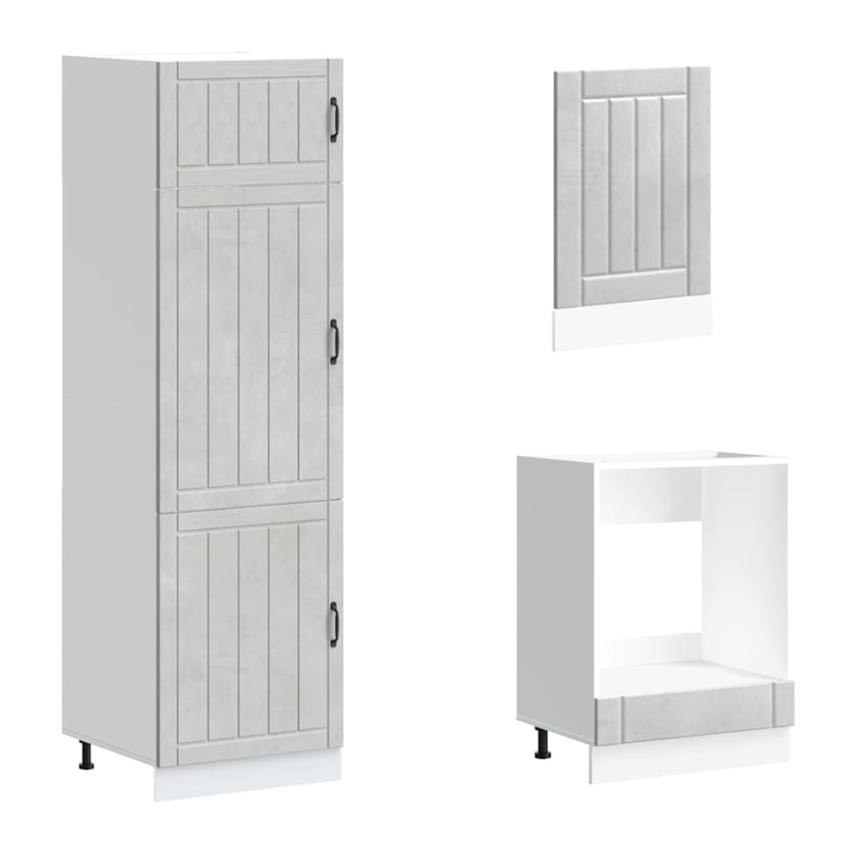 Mueble cocina Kalmar gris hormigón 7 pzas madera