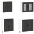 Mueble de cocina Kalmar negra 4 piezas madera