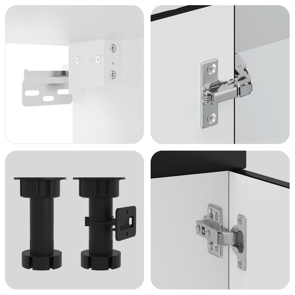 Mueble de cocina Kalmar negra 4 piezas madera