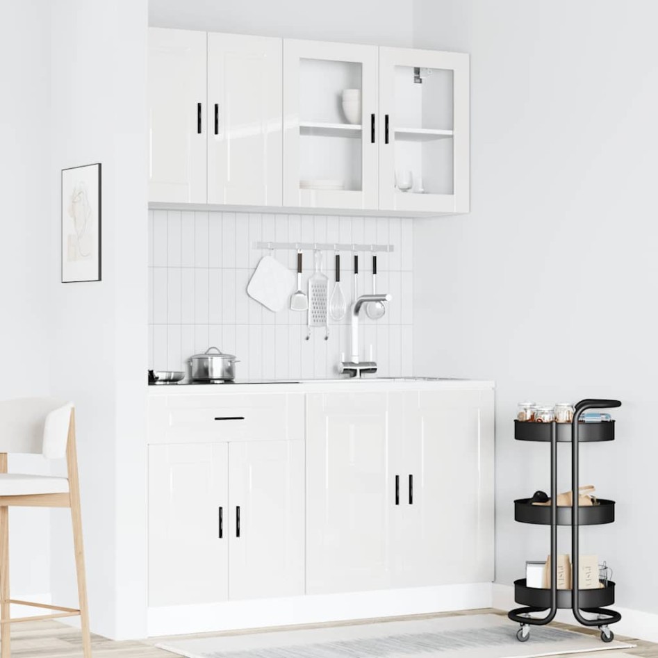 Mueble cocina Kalmar blanco de alto brillo 4