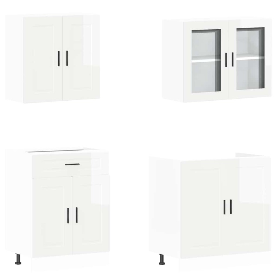 Mueble cocina Kalmar blanco de alto brillo 4