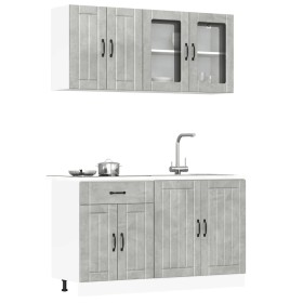 Mueble cocina Kalmar gris hormigón 4 pzas madera