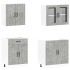 Mueble cocina Kalmar gris hormigón 4 pzas madera