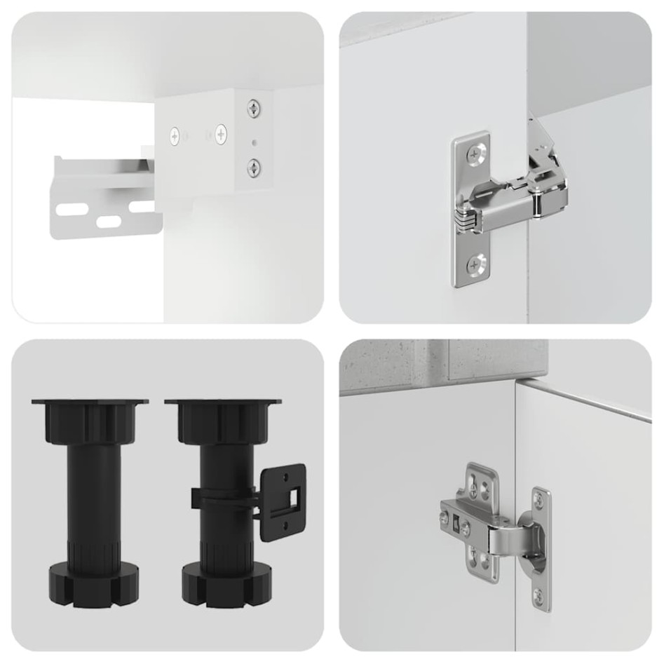 Mueble cocina Kalmar gris hormigón 4 pzas madera