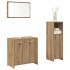 Juego de muebles baño 3 piezas madera ingeniería roble