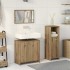 Juego de muebles baño 3 piezas madera ingeniería roble