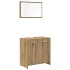 Juego de muebles baño 3 piezas madera ingeniería roble