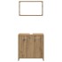 Juego de muebles baño 3 piezas madera ingeniería roble