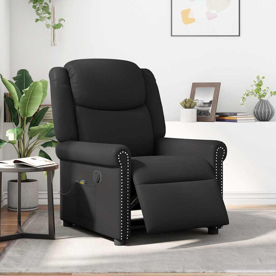 Sillón reclinable de masaje eléctrico negro