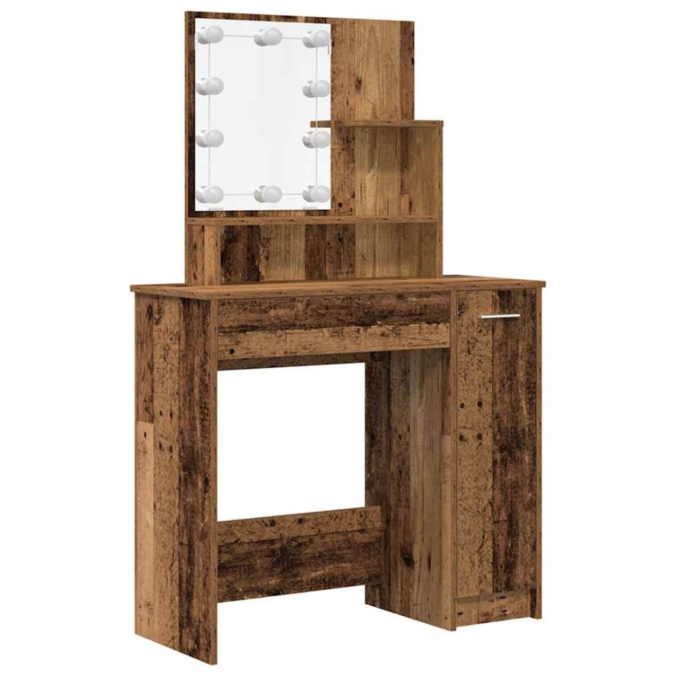 Juego de tocador con LED madera contrachapada madera