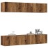 Muebles de TV de pared 4 uds madera vieja madera de