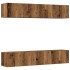 Muebles de TV de pared 4 uds madera vieja madera de