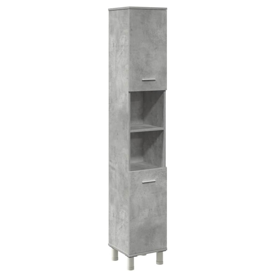 Juego muebles de baño 4 pzas madera contrachapada gris