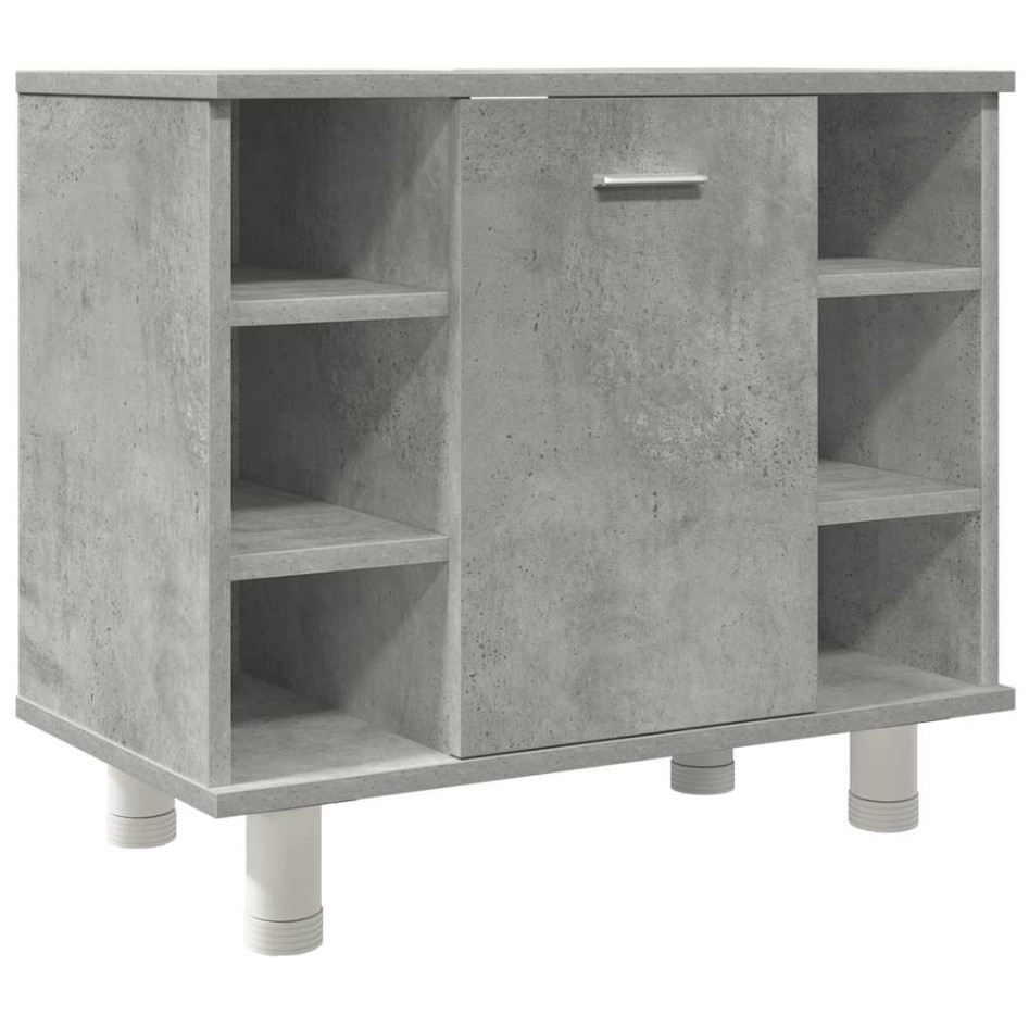 Juego muebles de baño 4 pzas madera contrachapada gris